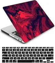 Case Compatible with MacBook Pro 16 inch 2021 2023 Release A2485 A2780 M1 M2 with Liquid Retina XDR Display and Touch ID, Plastic Laptop Hard Shell Protective Case & Keyboard Cover - Red Wave