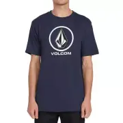 Volcom Men's Crisp Stone Short Sleeve T Shirt Navy Blue (NVY)