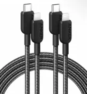 Anker 310 USB C to Lightning Cable(6FT,2Pack, Black), MFi Certified for iPhone..