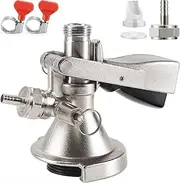 Hilangsan A type Keg Coupler German Slider A System Keg Coupler Stainless Steel Probe Beer Keg Tap for German A system Keg Coupler with Relief Valve Beer Barrel Coupler Kegerator Parts
