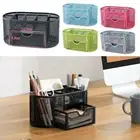 Box 9-Grid Storage Pen Holder Stationery Container Metal Mesh Desk Organizer