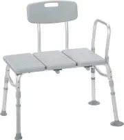 Drive Medical Tub Transfer Bench for Bathtub, Height Adjustable Shower Bench wit