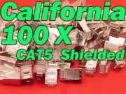 100 X Pcs CAT5 Shielded 8P8C RJ45 Socket Plug Network Modular Connectors Cable 5