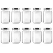 16 Ounce Clear Plastic Jars Containers With Screw Lids - Refillable Round Empty