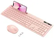 Wireless Keyboard and Mouse for MacBook, Pink Rose Wireless Keyboard with Pho...