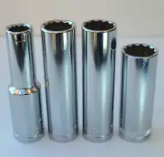 Metric Deep Socket Assortment 4pc 1/2" Dr & 3/8" Dr Minimax Tools Made in Japan