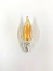 B&P Lamp® E12 Candelabra Base CA10 Shaped Amber Glass LED Bulb, 40 Watt