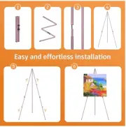 Easel Stand for Display, 63" Portable Painting Easel Lightweight Metal Pink NEW