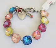 NEW! MARIANA SUN-KISSED Rainbow Multicolor Cushion Statement Crystals Bracelet