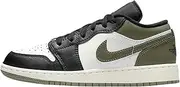 [Jordan] Big Kid's 1 Low Black/White-Medium Olive (553560 092)