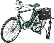 Ｓｉｍｈｏａ 1:10 Scale Bicycle Model Finger Bike with Pump Briefcase for Indoor Display, Green