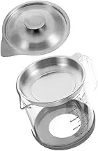 NOLITOY Oil Filter Tank Grease Catcher for Kitchen Stainless Steel Strainer Bacon Grease Container Cooking Oil Storage Ghee Jar Handle