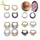 Clicker Septum Hoops Rings - Titanium Indian Ethnic Ring Gothic Women Jewelry