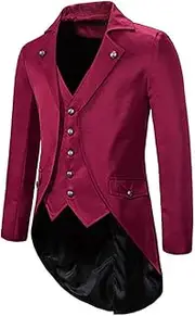 [Generic] Men's Gothic Jacket Medieval Vintage Tailcoat Steampunk Victorian Tuxedo Slim Fit Suit Halloween Party Coat Costume