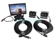2x 18LED IR CCD Reversing Camera 4Pin 7" LCD Monitor Car Rear View Kit Bus Truck