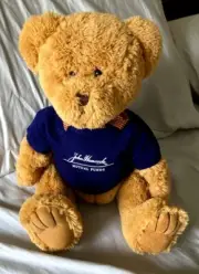 John Hancock Teddy Bear w/ Sweater 13" Plush Stuffed Toy New