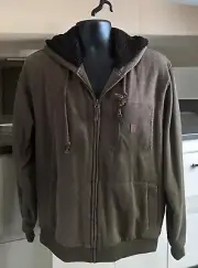 New! Coleman Jacket Fleece Lined Sherpa Work Hoodie Sweatshirt Zip Men's M Brown