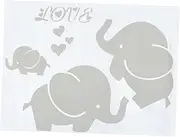 ERINGOGO Cartoon Elephant Pattern Decal PVC Wall Sticker Animal Stickers Boys and Girls Room Decor Removable Self-Adhesive Wall Decor