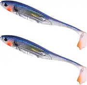 Swim Baits for Bass Fishing - PVC Soft Lures for Bass Fishing | Realistic Swimbait T Tail Wear Resistant Fish Accessories for Trout Walleye Pike Freshwater Saltwater