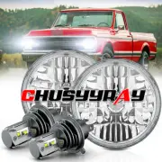 For 1967-1972 Chevy C10 2x 7 inch LED Headlights Round DOT Approved Hi/Lo Lamp