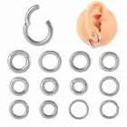 2mm-10mm Gauge Steel Nose Ring Universal Hoop Hinged Clicker Ear Tragus Piercing