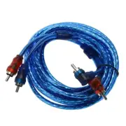 5M Car Audio Anti-interference Amp Cable 2 RCA to 2 RCA Plug for Home Cinema