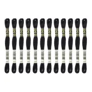 DMC 6-Strand Embroidery Cotton 8.7yd- Black - (12 PACK)