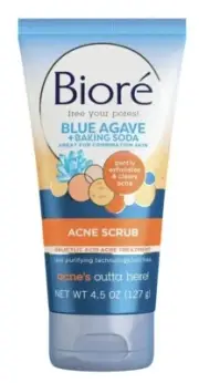 Biore Blue Agave Baking Soda Salicylic Acid Acne Scrub Combination Skin 4.5oz