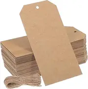 ABOOFAN 200Pcs Kraft Tags with String Blank Wire Labels for Clothing Shipping DIY Projects Tags with Twine for Versatile Labeling Needs