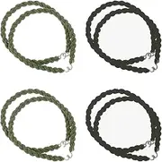[jeufun] 8 Pieces Military Boot Straps, Elastic Bands Blousing Garter With Metal Hook for Outdoor Hiking Legging Rope (Black, Green), Green, Black, no
