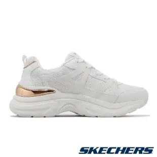 Skechers 休閒鞋 Hazel-Faye 女鞋 白 玫瑰金 皮革 緩震 記憶鞋墊 運動鞋 177576WHT