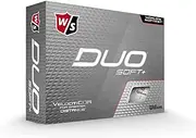 [WILSON] Staff Golf Balls, Duo Soft, 12 Balls, White, Two-Piece Premium Golf Ball,