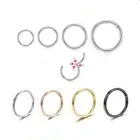 Surgical Steel Nose Ring Clicker Hinge Ear Helix Tragus Ring Hoop Body Piercing