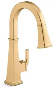 Kohler Riff® Pull-down kitchen sink faucet, K-23830-2MB – Brushed Moderne Brass