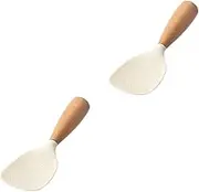 STOBAZA 2pcs Silicone Rice Paddle Kitchen Rice Scoop Heat Resistant Non Stick Standing Spoon for Serving