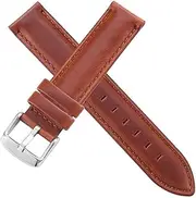 [BeiCheng] CAREG Watch Strap Brown With Rose Gold Clasp Watchband 14mm 18mm 20mm Compatible With DW Daniel Wellington Watch Band Durable (Color : Brown-Silvery Buckle, Size : 22mm)