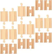 SEWACC 18pcs Wooden Train Track Accessories Train Track Connectors Wooden Train Tracks Train Track Supplies Locomotive Track Wooden Tracks Wood Railway Track Child Component Puzzle