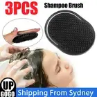 3Pcs Hair Scalp Massager Shampoo Brush Shower Comb Exfoliate Remove Dandruff AUS