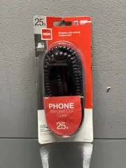 RCA Phone Handset 25' Coiled Cord Black New!!