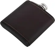 Totority Portable Leakproof Stainless Steel Flask with Artificial Leather Wrap for Outdoor Activities Compact Liquor Container for Camping and Travel Comfortable Grip Design