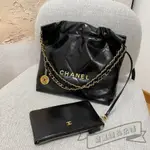 二手現貨 CHANEL 香奈兒 新款 22BAG AS3260 小號 大菱格 小牛皮 鏈條包 單肩包 斜背包 黑色