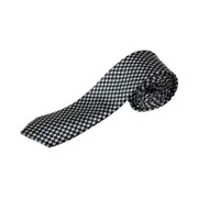 Mens Black & White Cross 5Cm Skinny Neck Tie