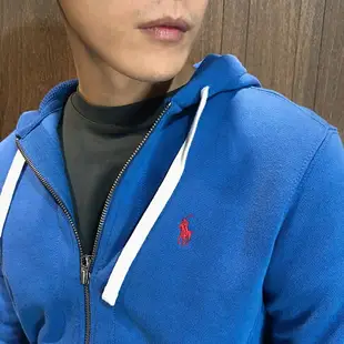 美國百分百【全新真品】Ralph Lauren 棉質連帽外套 RL 男衣 夾克 POLO 小馬 天藍色 S號 B034