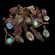 Any 20 Pis Mix Copper Wire Gemstone Handmade Pendant Lot Jewerly Gift TTI 007