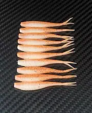 Soft Plastic Fishing Lures + Jig heads 20 Total UV 65mm Jerk Shad Bream Bass