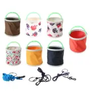 Fishing Bucket Canvas Round Folding Outdoor Portable 14cm Storage Camping Hiking