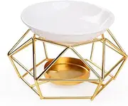 Bighan Ceramic Tealight Candle Holder Oil Burner Essential Oil Incense Aroma Diffuser, Gold