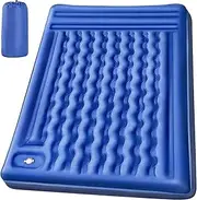 Camping Mattress, Double Inflatable Bed for Hiking, Thickness Double Persons Inflating Mat with Built-in Foot Pump and Pillow for Camping, Backpacking