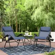 Mainstays Zero Gravity Chair Lounger, 2 Pack - Navy