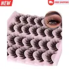 14 Pairs Wispy Mink Lashes Fluffy Eye Lashes Natural Look 5D Volume 16mm